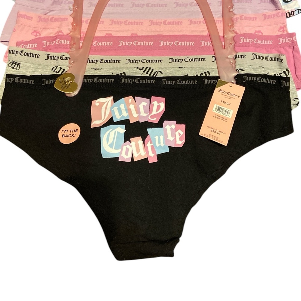 Juicy Couture Black, gray, purple, blue, and Pink Panties